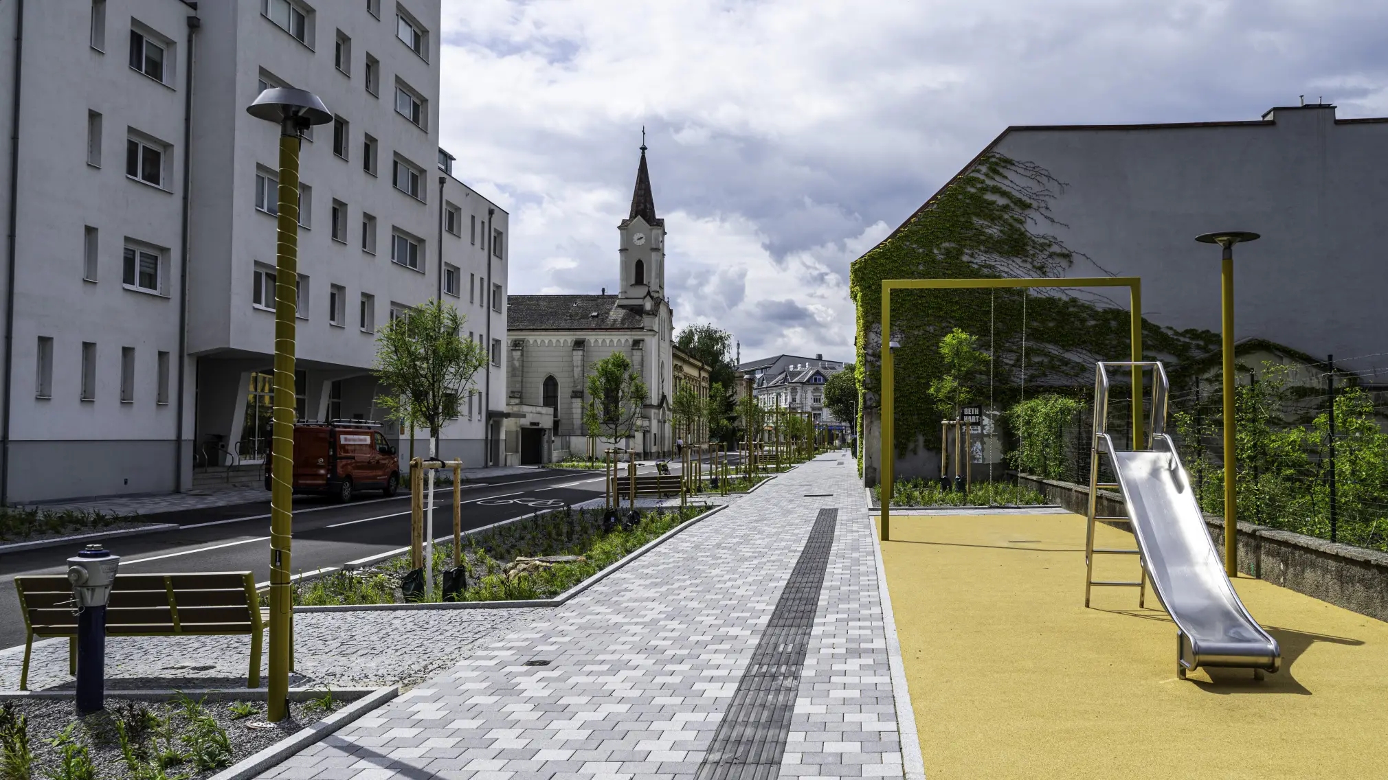 Photo of depaving project from the public sector