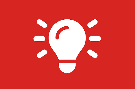 Value icon innovative spirit: glowing light bulb