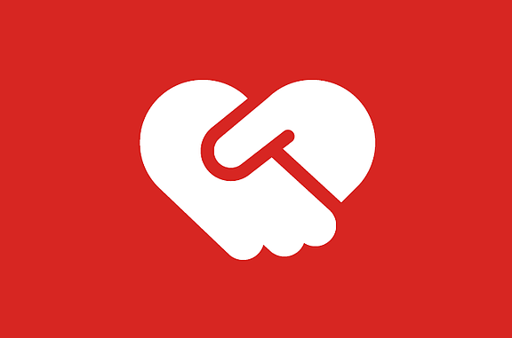 Value icon trust: Hands in the shape of a heart
