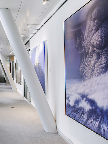 Photo of art in the hallway at STRABAG in Vienna, Austria