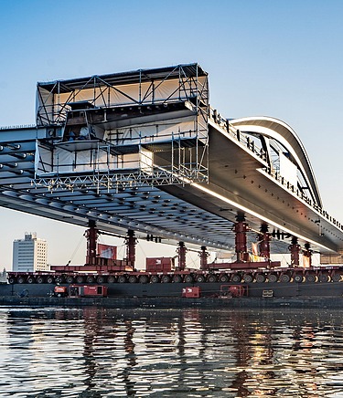 Bridge Photo of a bridge under construction over a river