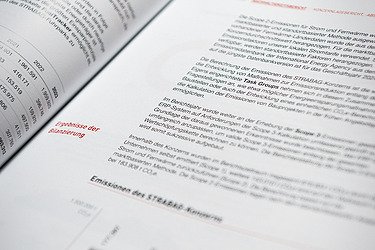Aufgeschlagener Geschäftsbericht