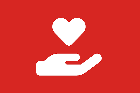 Respect value icon: Hand with heart