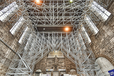 Photo shows part of the construction site of the Bonatzbau in Stuttgart