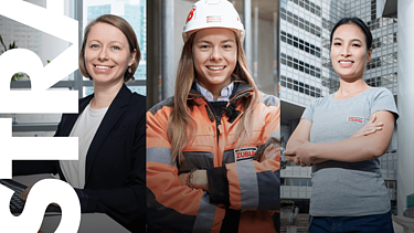 Photo of three women working in different areas at STRABAG
