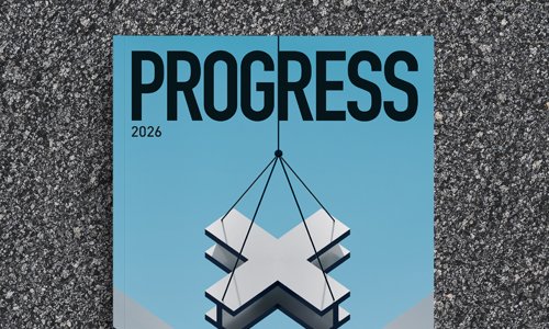 Zu sehen ist das Cover des Konzernmagazins PROGRESS