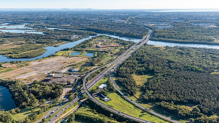 Aerial view of gateway to bruce highway